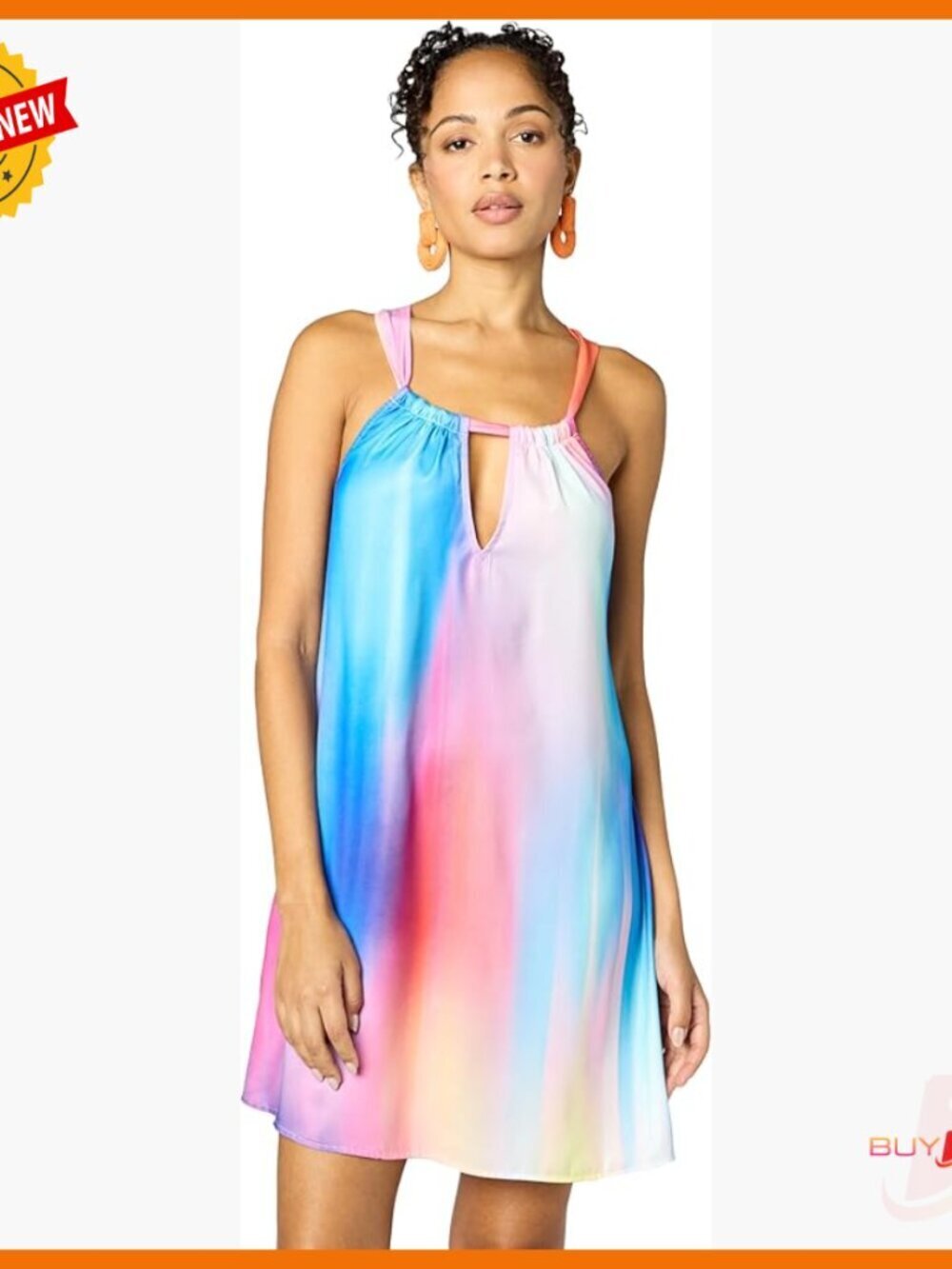Sleeveless Mini Dress Swimsuit Cover Up with Side Pockets